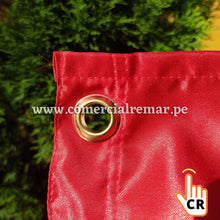 Cargar imagen en el visor de la galería, Bandera de Perú Grande de Tela Raso Con o Sin Escudo con Ojales