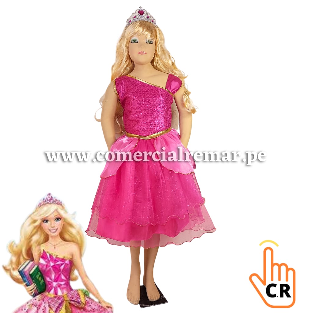 tribu Generosidad Juramento Disfraz Barbie Escuela de Princesas Vestido para Niñas Incluye Peluca –  Comercial REMAR