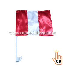 Cargar imagen en el visor de la galería, Banderas de Perú para Carro de Tela Raso Con o Sin Escudo (PAR)