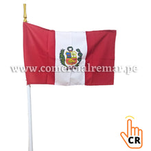 Cargar imagen en el visor de la galería, Bandera 60x40cm Calidad A1 Con o Sin Escudo + Asta Blanca de 110cm