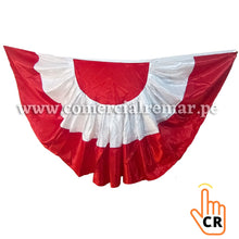 Cargar imagen en el visor de la galería, Escarapela Media Luna 220cmx120cm de Tela Raso Decoración Fiestas Patrias