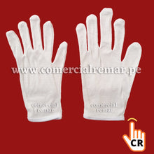 Cargar imagen en el visor de la galería, Guantes Blancos de Algodon para Escolta Colegio Desfile (Paquete de 12 pares)