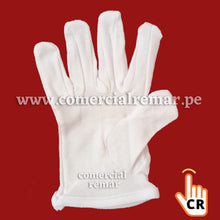 Cargar imagen en el visor de la galería, Guantes Blancos de Algodon para Escolta Colegio Desfile (Paquete de 12 pares)