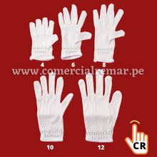 Cargar imagen en el visor de la galería, Guantes Blancos de Algodon para Escolta Colegio Desfile (Paquete de 12 pares)