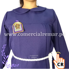 Cargar imagen en el visor de la galería, Hábitos Morados del Señor de los Milagros para Dama Cuello Bebé