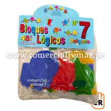 Cargar imagen en el visor de la galería, Bloques Lógicos Delgados N°7 Bolsa de 48 Piezas