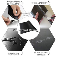 Cargar imagen en el visor de la galería, Pizarra Adhesiva Negra 200x45cm de Vinil Incluye Tizas