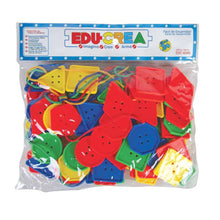 Cargar imagen en el visor de la galería, Enhebrado de Figuras Geométricas con Pasado Juego Didáctico en Bolsa