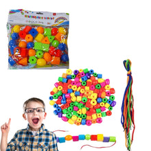 Cargar imagen en el visor de la galería, Enhebrado de Cuentas con Pasado Juego Didáctico en Bolsa