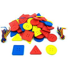 Cargar imagen en el visor de la galería, Enhebrado de Figuras Geométricas con Pasado Juego Didáctico en Bolsa