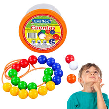 Cargar imagen en el visor de la galería, Cuentas Evaflex con Pasado 36 piezas para Enhebrar Juego Didáctico