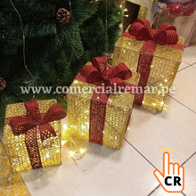 Cargar imagen en el visor de la galería, Cajas de Regalo Navideñas con Luces