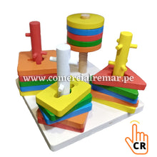 Cargar imagen en el visor de la galería, Plantado con Obstáculos x 4 columnas didáctico de madera