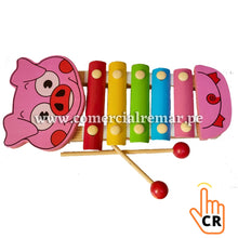 Cargar imagen en el visor de la galería, Xilófono de Animales 5 Notas Instrumento para Niños - CERDITO
