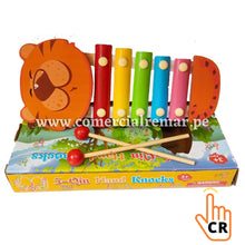 Cargar imagen en el visor de la galería, Xilófono de Animales 5 Notas Instrumento para Niños - TIGRE