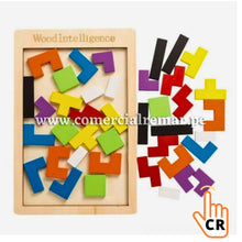 Cargar imagen en el visor de la galería, Tetris de Madera Rompecabezas Juego Didáctico Educativo