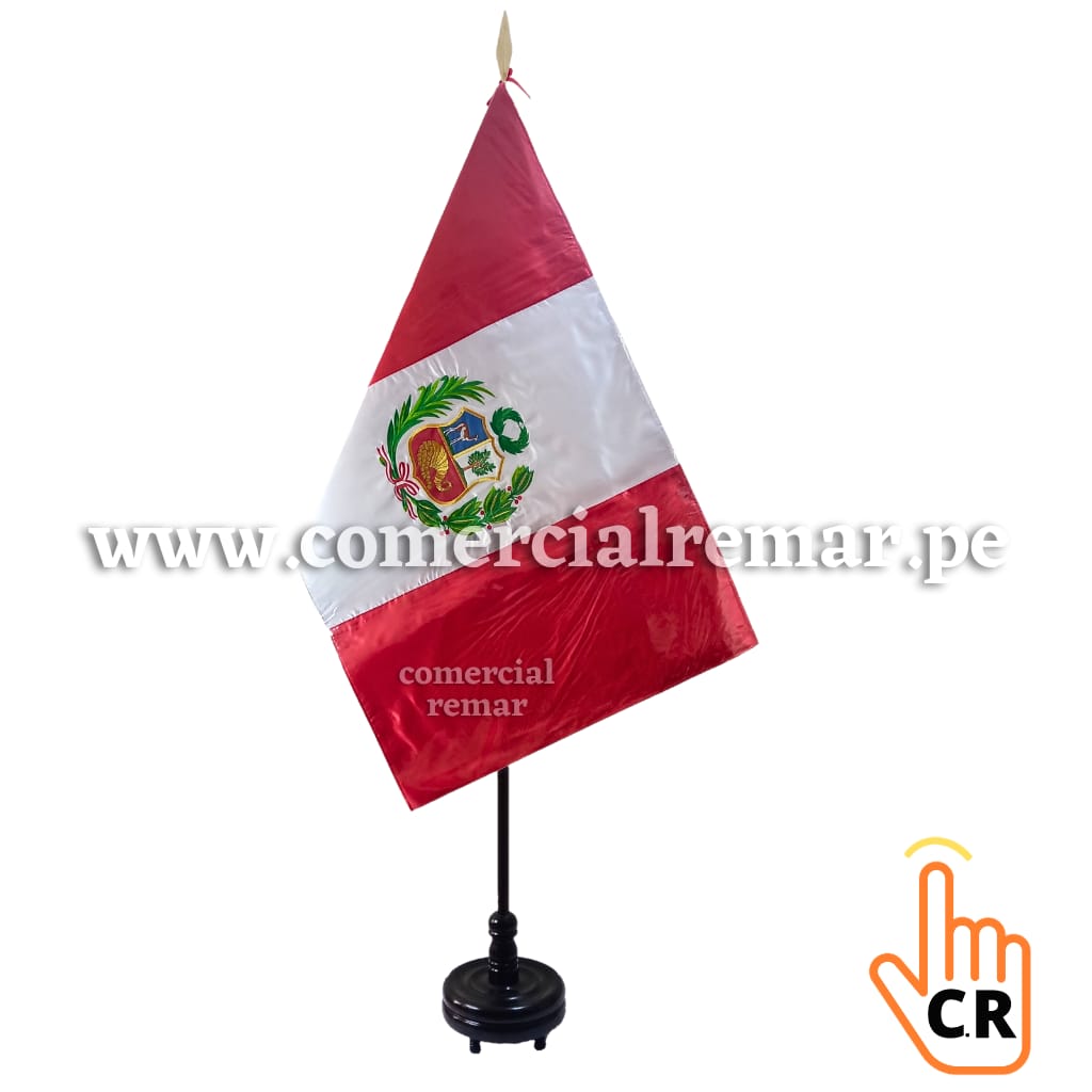 Estandarte Nacional Oficial de Perú Bordado para Oficinas e Instituciones