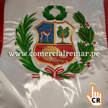Cargar imagen en el visor de la galería, Estandarte Nacional Oficial de Perú Bordado para Oficinas e Instituciones

