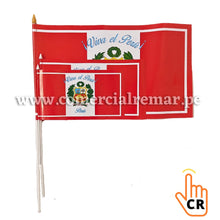 Cargar imagen en el visor de la galería, Banderas de Perú para Mano de Papel Pequeñas Con Escudo y Frase (3 Tamaños)
