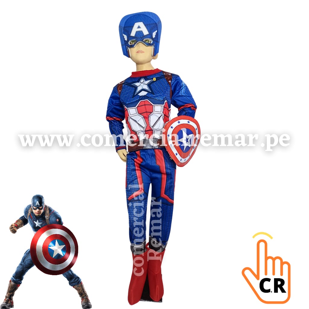 Disfraz Capitán América con Músculos para Niño