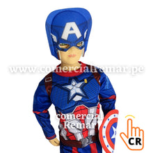 Cargar imagen en el visor de la galería, Disfraz Capitán América con Músculos para Niño

