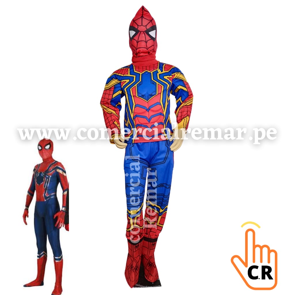 Disfraz Iron Spiderman con Músculos Hombre Araña para Niños