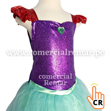Cargar imagen en el visor de la galería, Disfraz Sirenita Modelo Vestido Princesa para Niñas
