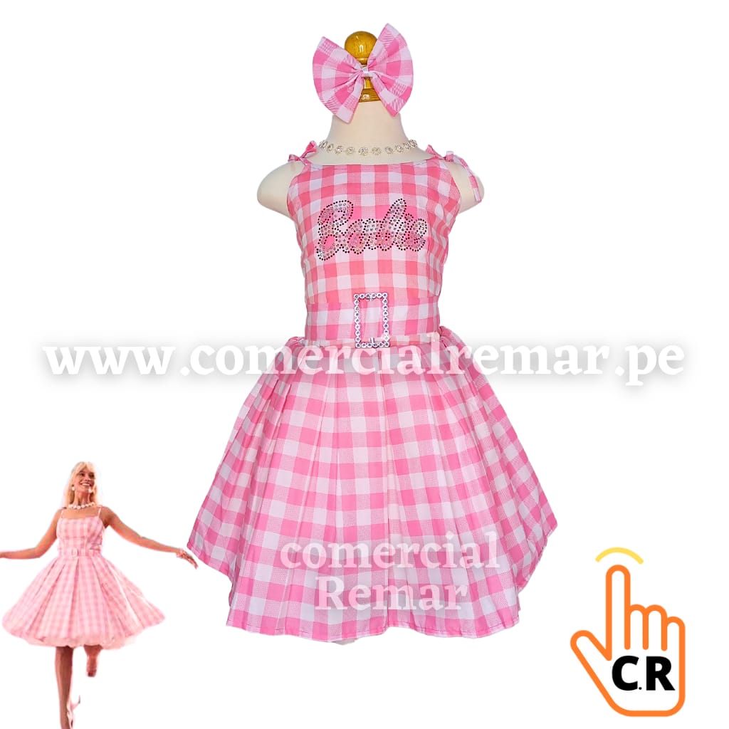 Disfraz Barbie Vestido de Cuadros para Niña y Adulto