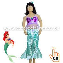 Cargar imagen en el visor de la galería, Disfraz Sirenita Troquelado Princesa Ariel para Niña

