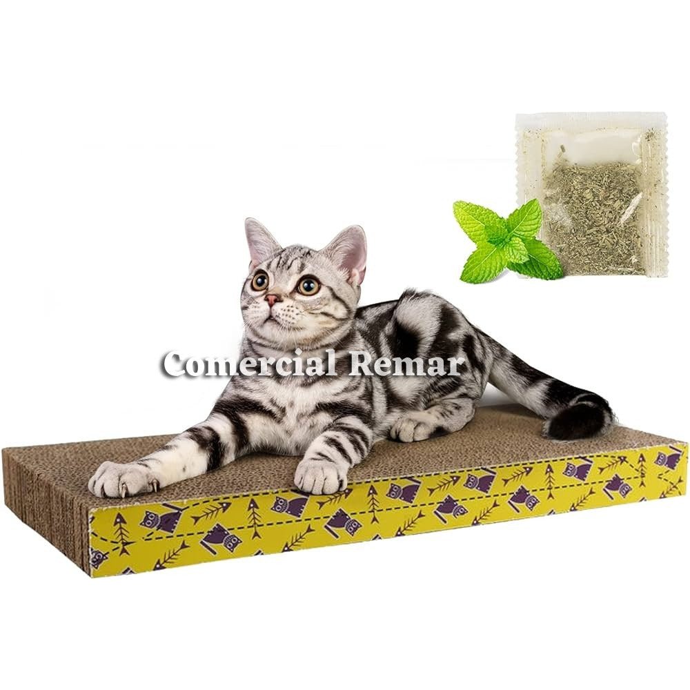 Rascador de Cartón Para Gatos Rectangular con Catnip