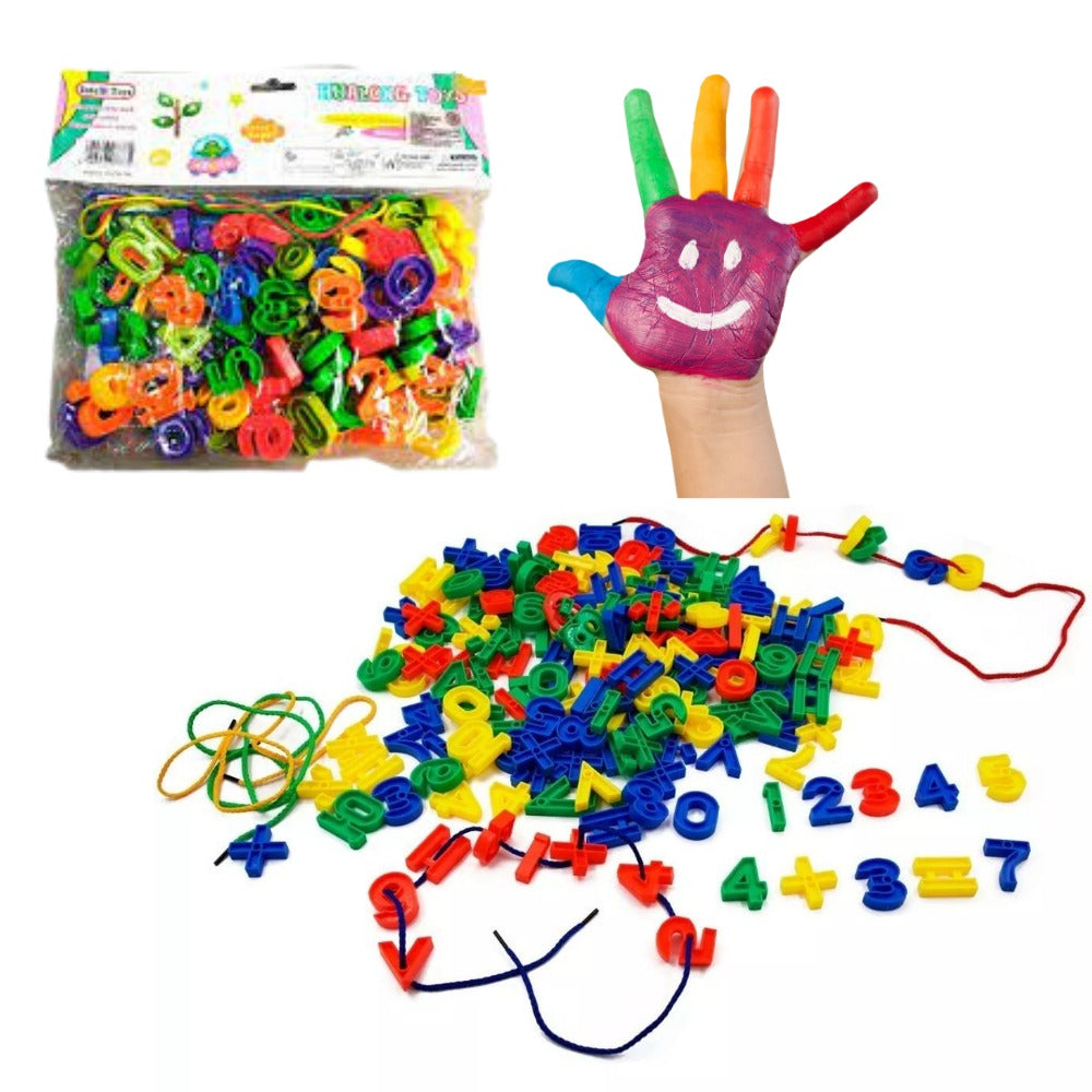 Enhebrado de Números Pasado Juego Didáctico Puzzle en Bolsa