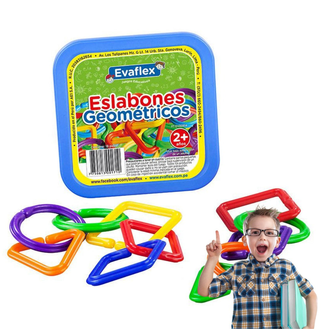 Eslabones Geométricos Evaflex Cadenas Conectores Juego Didáctico