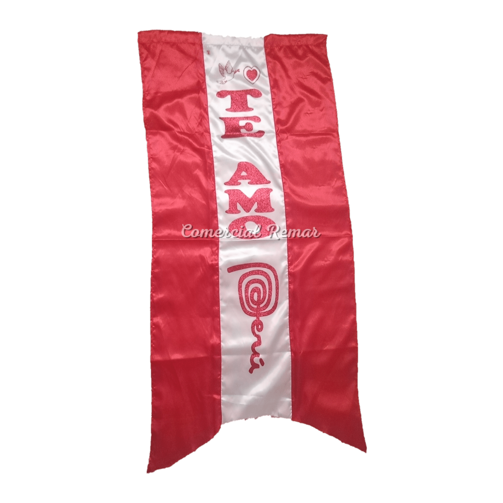 Banderolas de Perú Decorativas Escarchadas Con Frase (Varios Tamaños)