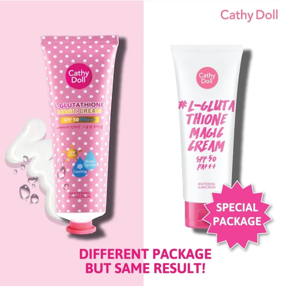 l-glutathione magic cream spf50 pa+++ 138 ml cathy doll - SPF 50 Extend the flawless Cathy Doll WHITENING SUNSCREEN L-GLUTATHIONE