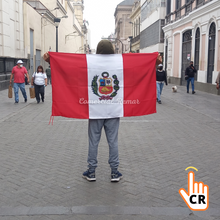 Cargar imagen en el visor de la galería, Bandera de Perú 135x85cm Calidad A1 de Tela Lanilla Con o Sin Escudo
